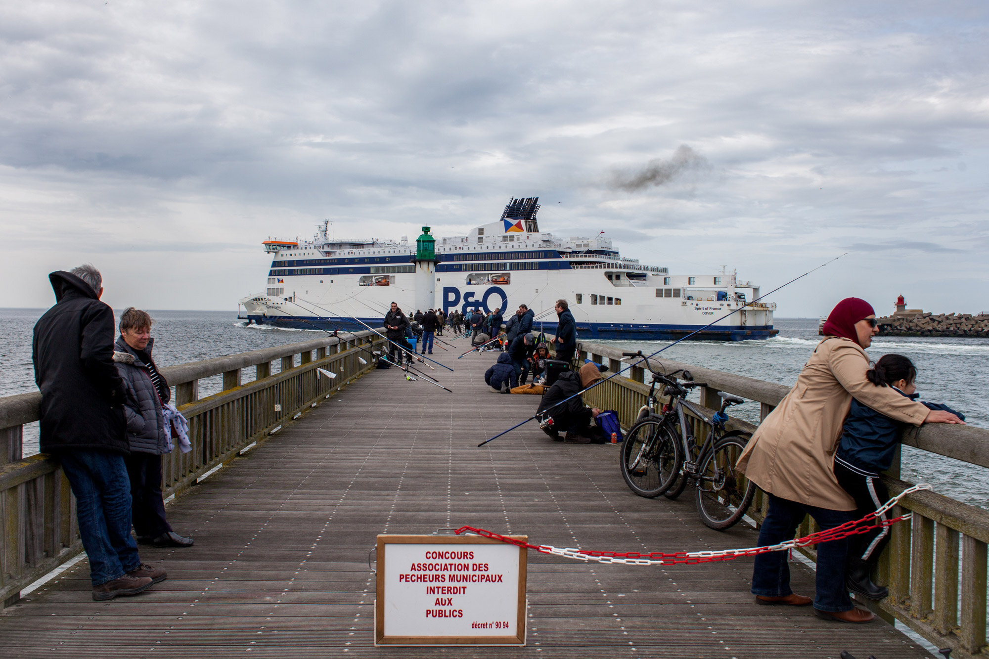 Daily ferries loaded with trucks, cars, and foot passengers travel between the port cities of Calais and Dover, two of the busiest roll-on-roll-off ports in Europe Photo: Julia Druelle for Point.51