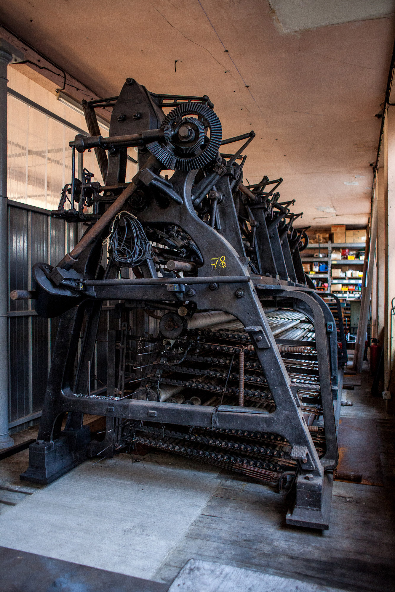An old lace machine in a former lace factory