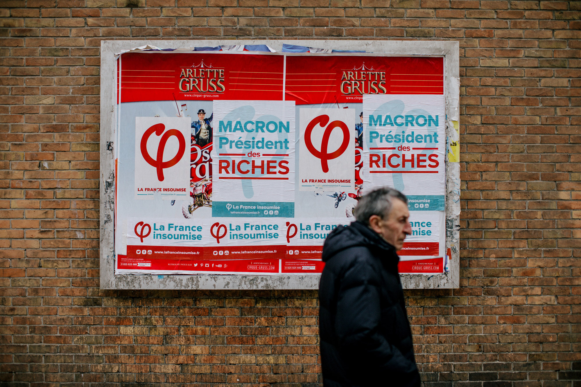 Election posters in Calais in the run-up to the second round of the 2017 French Presidential Election Photo: Rob Pinney for Point.51