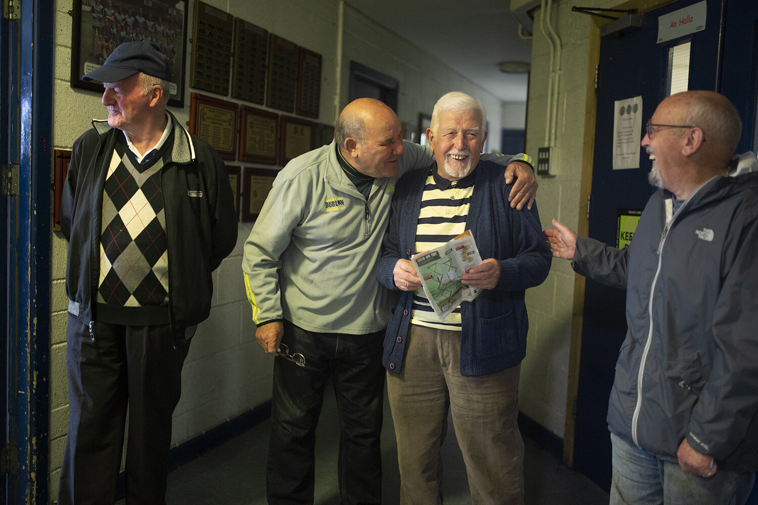 From left: Kevin Clarke, Paddy Travers, George Ahern and Paddy Hanlon at the Cabra Men’s Shed. Republished courtesy of Dublin InQuirer.