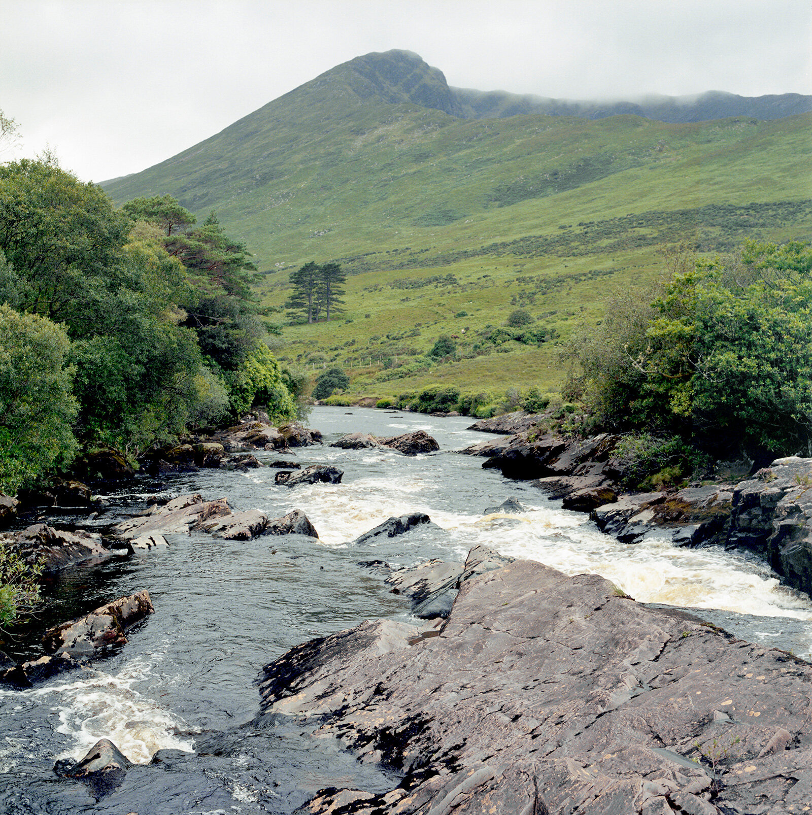 Aasleagh Falls on the Erriff River which winds along a portion of the Western Way.